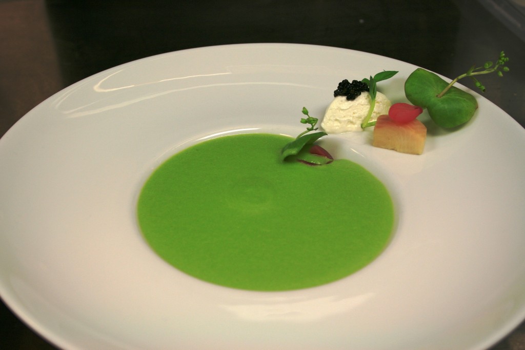 Andrew Zimmerman's Green Ramp and Potato Soup. Courtesy Sepia Restaurant. 